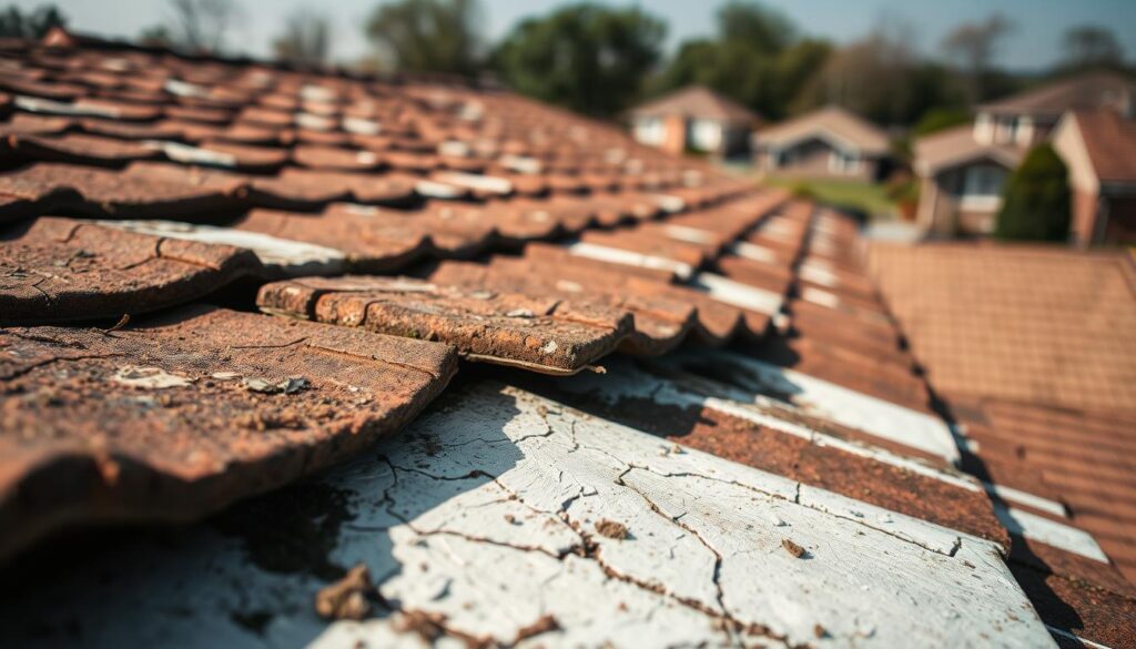 sinais de desgaste no telhado